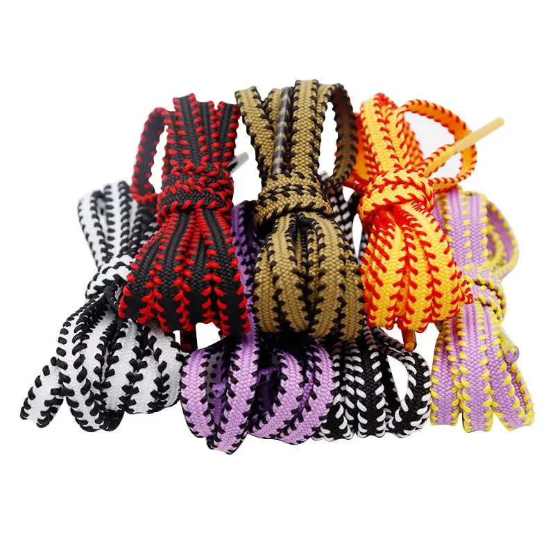 1 Pair 6mm Wide Sneakers Casual Shoe Laces Double Color Flat Shoelaces Tennis Rope Shoelace Shoes Accessories 100/120/140/160CM