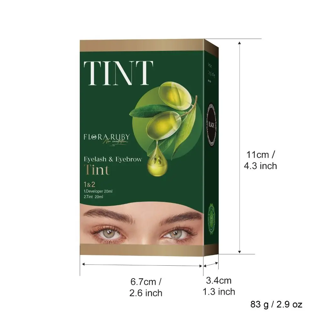 New Long Lasting Lash Color Kit Waterproof Natural Color Fast Dye Kit Black Color 2 In 1 Eyelash Eyebrow Color Kit