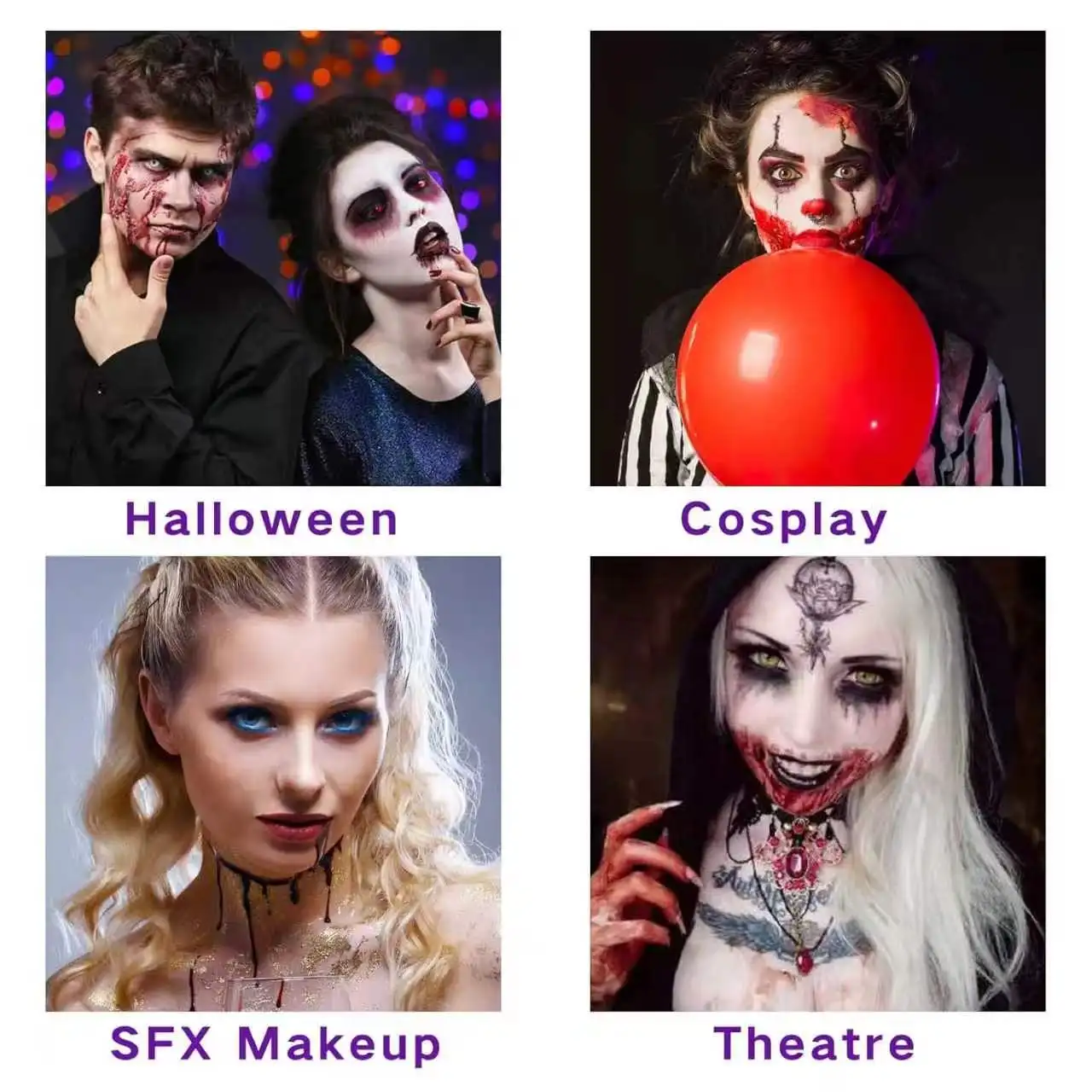 Fake Blood Spray 60ml Washable Halloween SFX Special Effects Makeup Realistic Blood for Vampire Zombie Cosplay Horror Party Cost