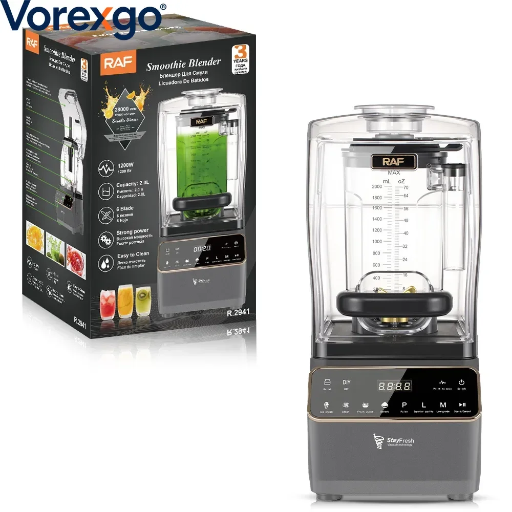 1200W High Power Smoothie Blender Touch Screen Commercial Home Kitchen Mixer R2941