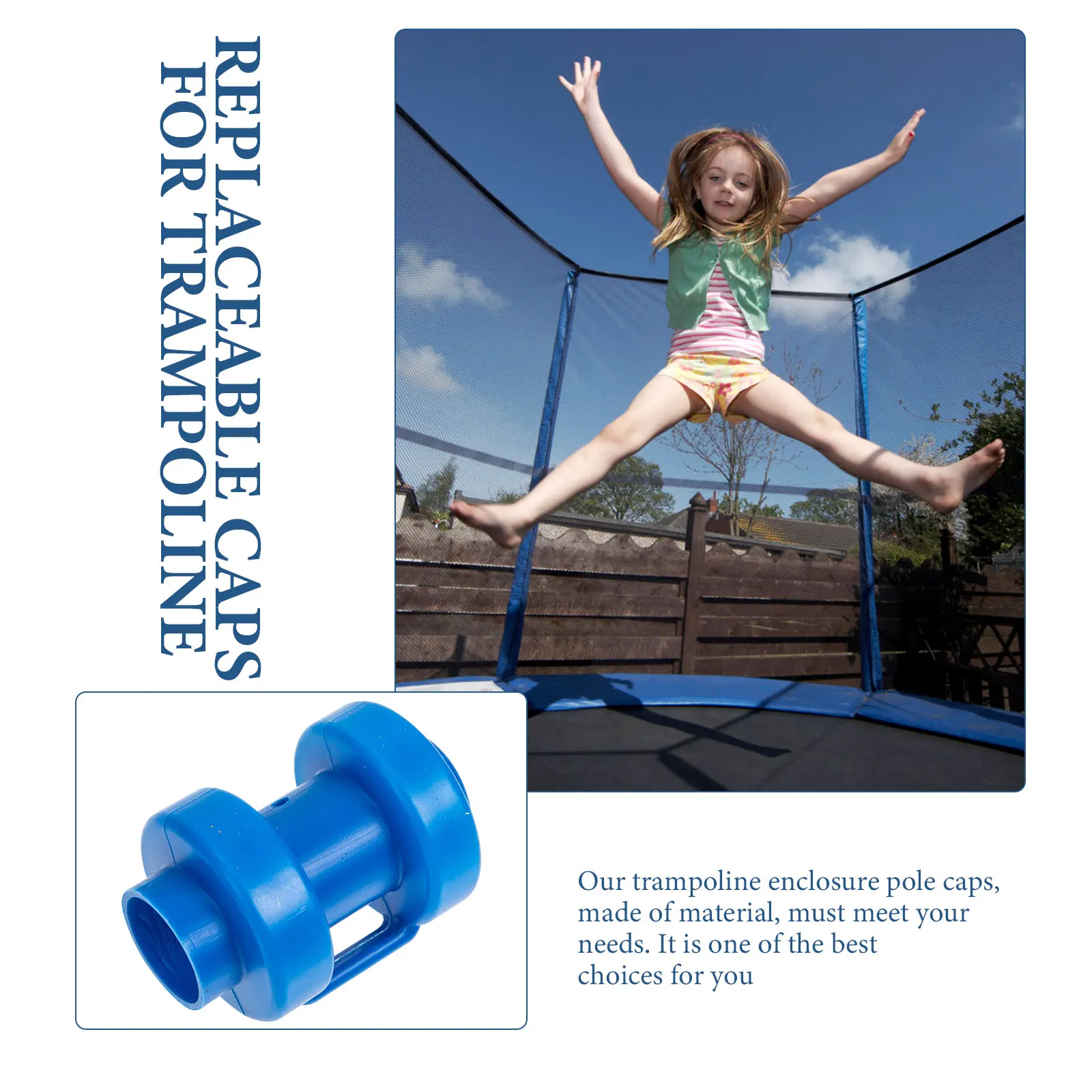 

10pcs Caps Replaceable Pp Covers Trampoline Supplies Enclosure Pole Accessories Plastic Pole Hats Trampoline Replacement Parts