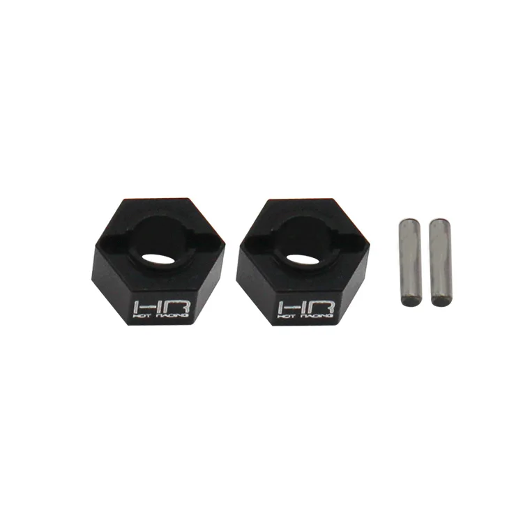 Hot Racing MTT1001 Black Alum Rear 8mm Hex Pair 1/18 Losi Mini-T 2.0 / Mini-B 2.0 With Pins Replace LOS212011