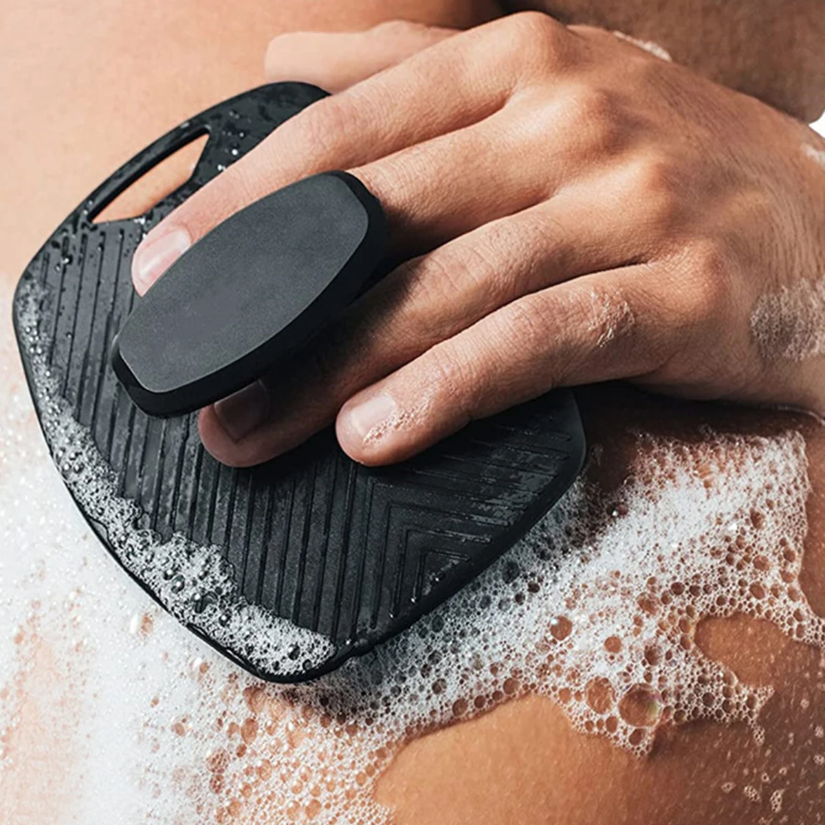 Silicone body cleaning brush, body shower brush, shower body brush, men's body washer, with storage hook, exfoliating shower gel