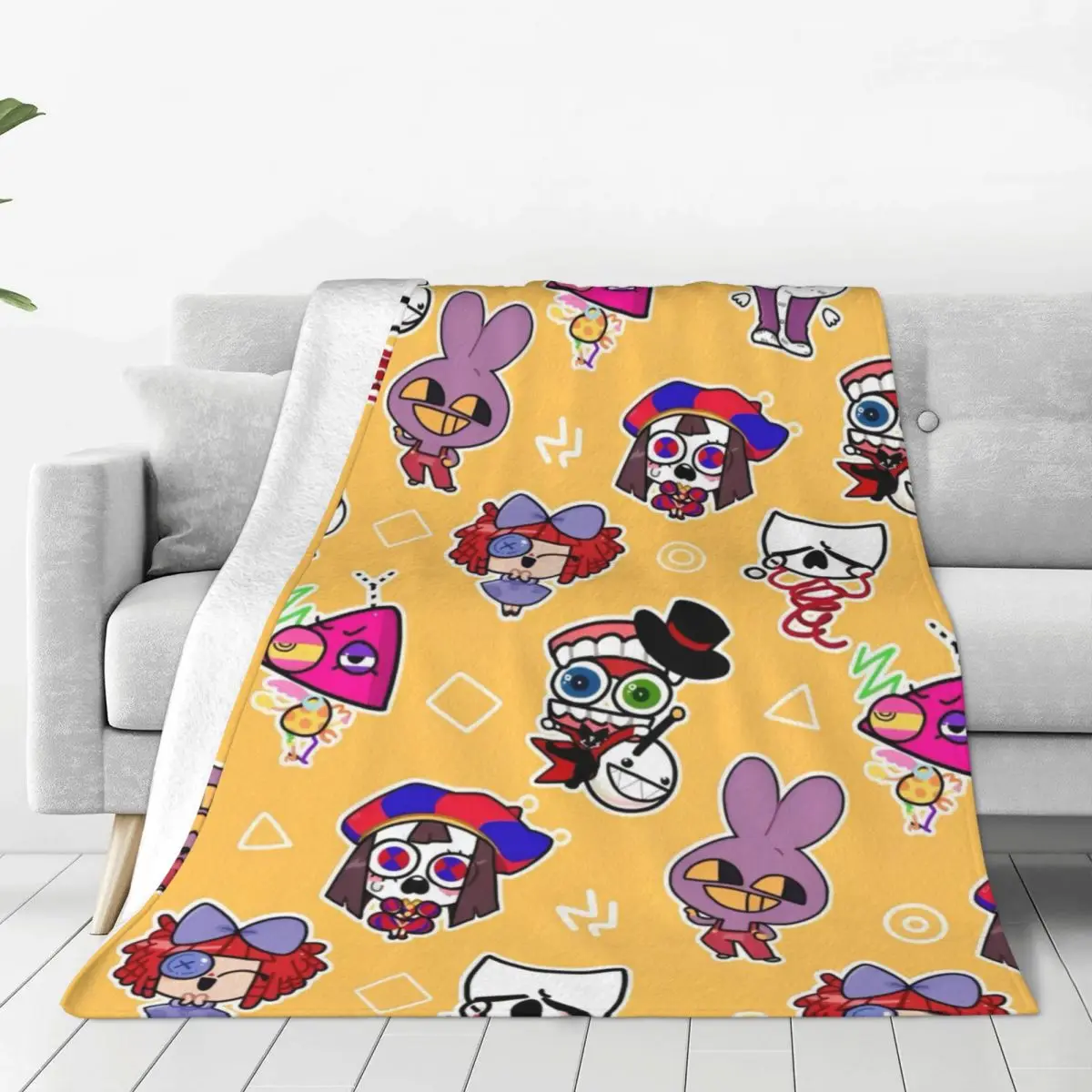 The A-Amazing D-Digital C-Circus Cartoon Blanket Pomni Jax Anime Flannel Funny Warm Throw Blanket for Home Textile Decor Car