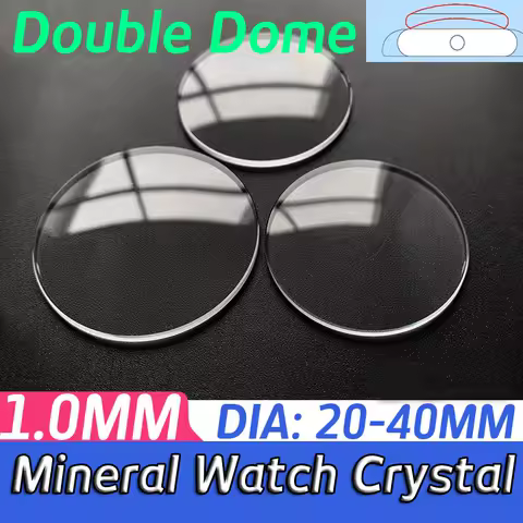1.0mm Thick Double Dome Mineral Watch Glass 20mm-40mm Diameter Tansparent Watch Crystal Round Lens Repair Tool For Watchmaker