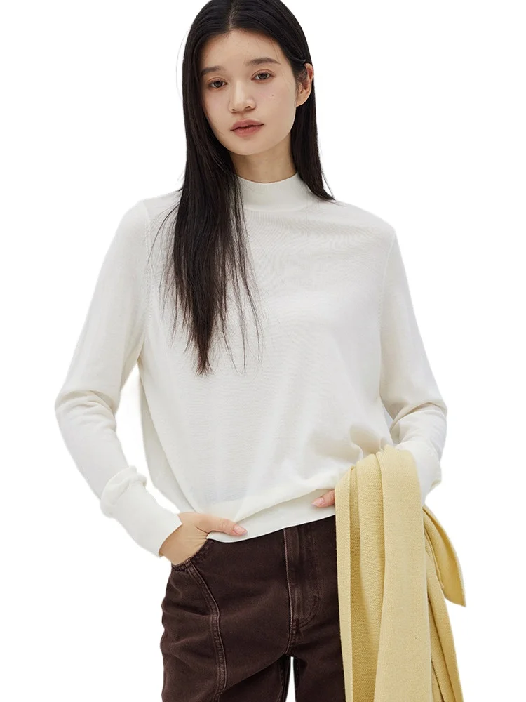

Rigid demand B preparation + thin 16-needle 15.5 μm gold wool semi-turtleneck bottoming shirt with top women's autumn