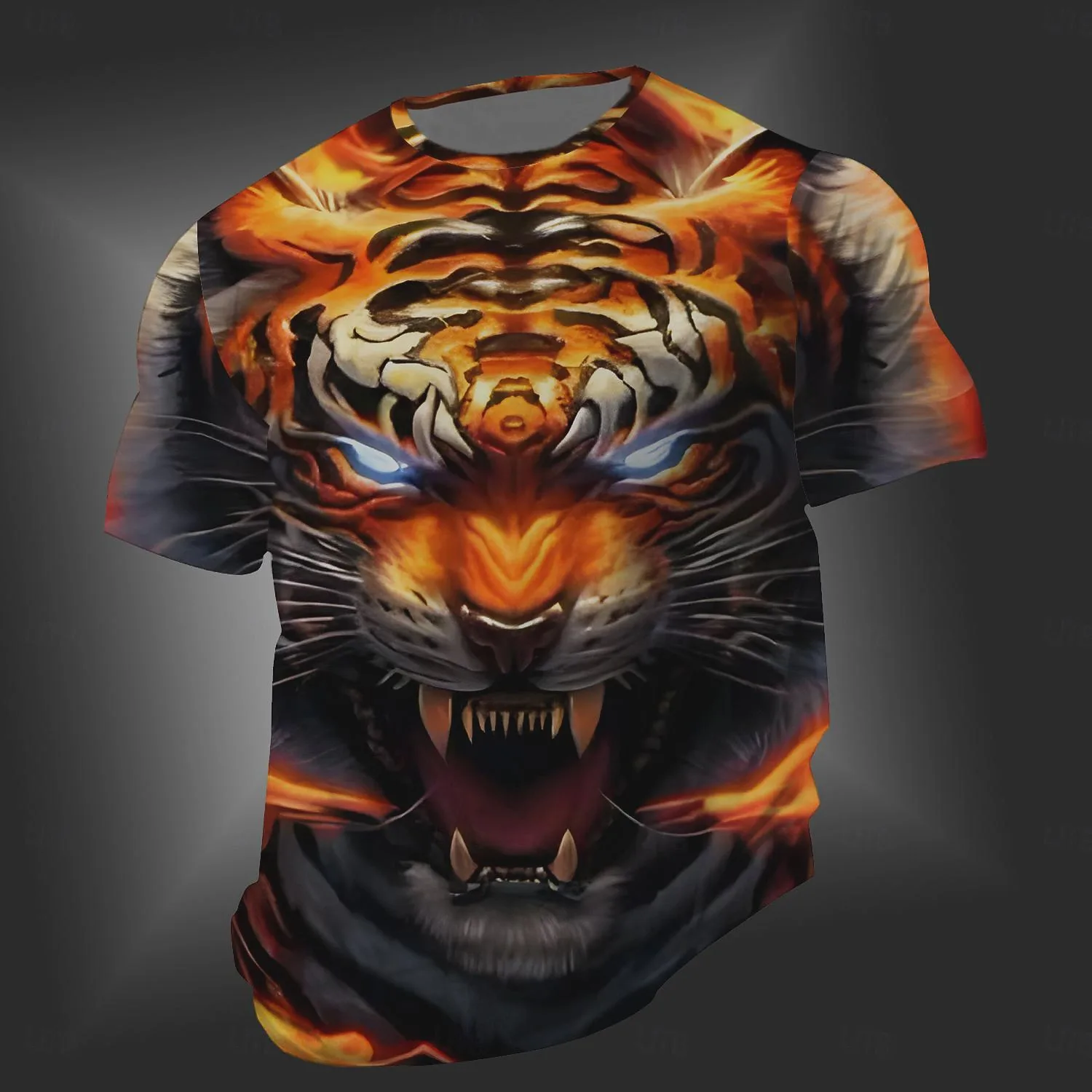 Men's Tiger T Shirt Short Sleeve T shirt 3D Print Crew Neck Shirt Fashion Designer Street Daily