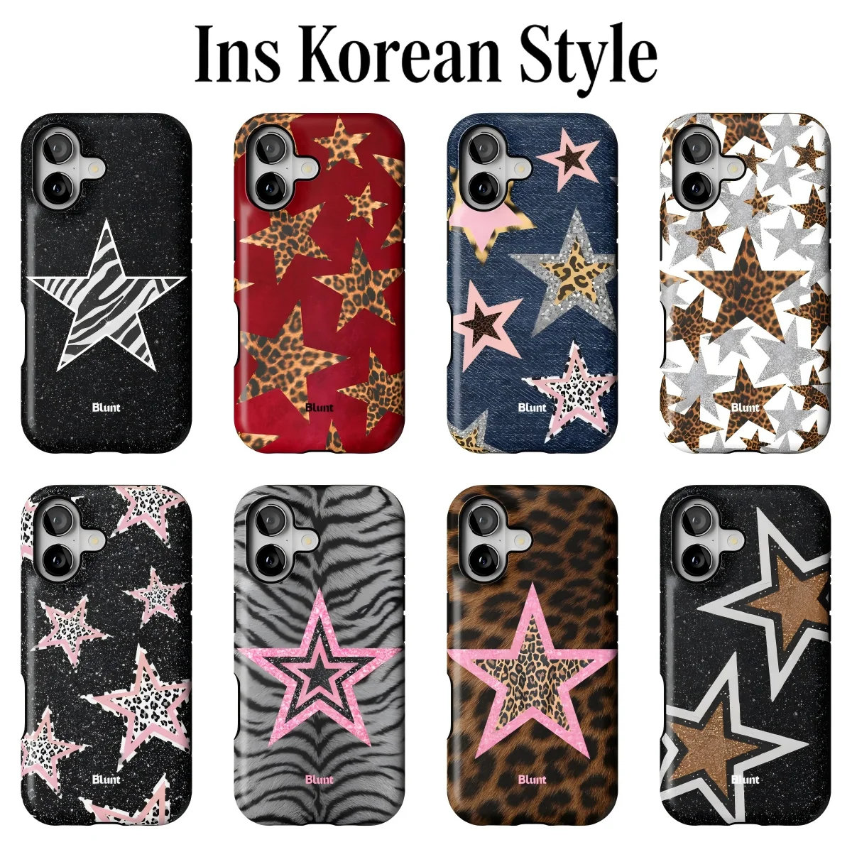 Luxury Clmj Leopard Print Stars Phone Case for Samsung Galaxy S23 S24 S25 S26 FE Plus Ultra Edge 4G 5G Luxury Double-layer Cover