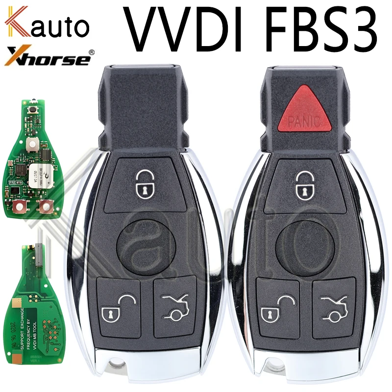 Xhorse Keyless Smart Remote Key Universal For Benz W204 W207 W212 W164 W166 W221 XSBZ01EN VVDI FBS3 Renewable 433/315MHz 3/4 But