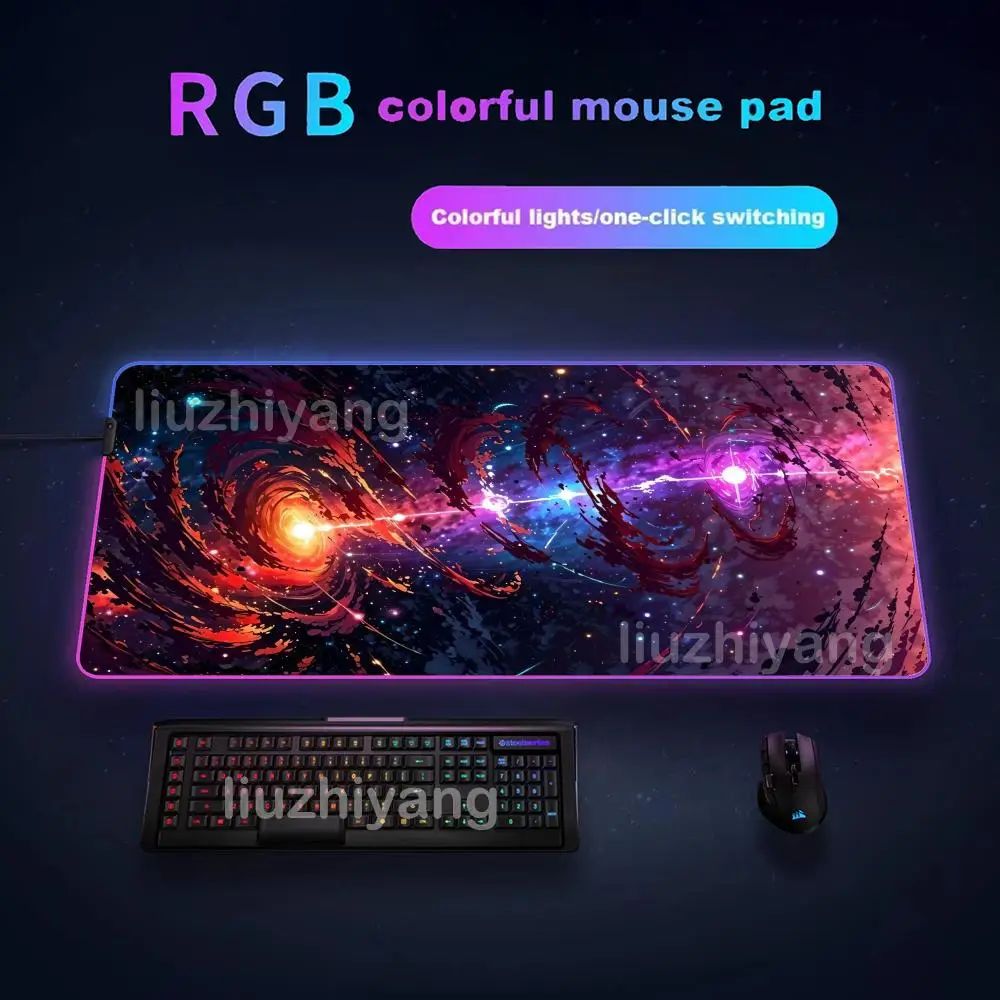 

Коврик для мыши Fantasy Art Большой игровой коврик для мыши RGB со светодиодной подсветкой и замками по краям Игровые аксессуары Настольные коврики Коврик для клавиатуры ПК XXL 90x40 см