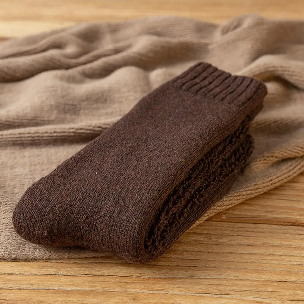 

Men Thermal Socks Men's Wool Blend Thickened Socks Stretchy Warm Winter Boot Socks Elastic Cuff Casual Hiking Work for Daily