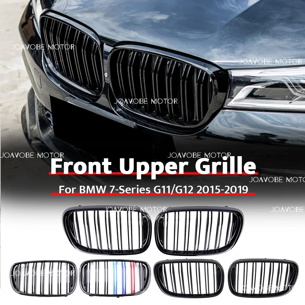 

Glossy Black Glossy M-Color Matte Black Double Line Style Front Bumper Grille For BMW 7-series G11 G12 2015-2019