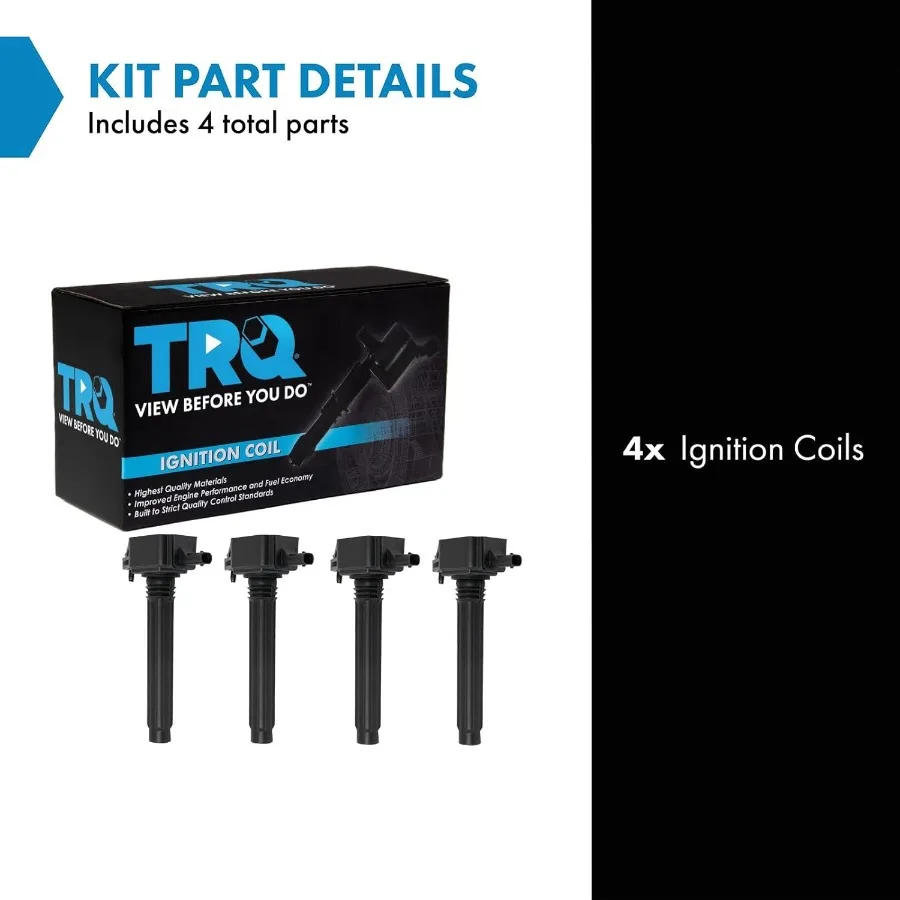 TRQ イグニッションコイルセット 4個入り 高性能 2013-2016年式ダッジ・ダート対応 信頼性の高いエンジン始動と性能向上