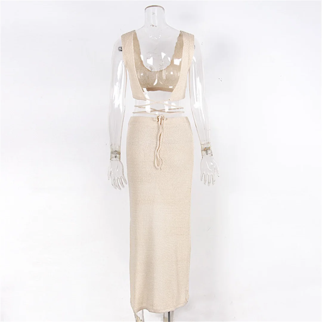 S - XL Wickelkleid mit hohem Schlitz, gehäkelt, gestrickt, Strandtunika, Strandkleid, Strandmode, Damen V4583 – Detail 10