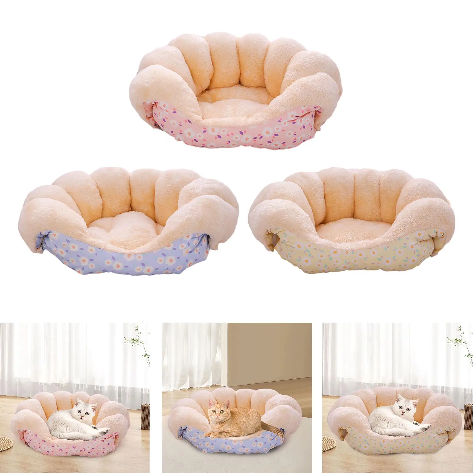 Cute Cats Sleeping Bed Cat Couch Bed Warm Soft Breathable Pet Bed Pet Animal House for Pet Supplies Small Dogs Kitten Puppy Cats