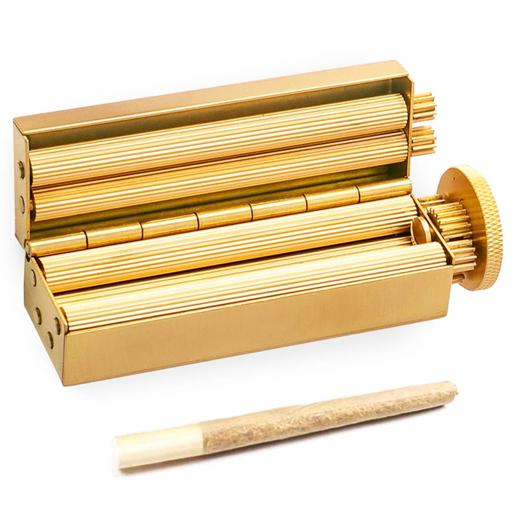 

Solid Brass Cigarette Rolling Machine Smoke Manual Tobacco Roller Handmade Can Fit 70mm Rollie Paper