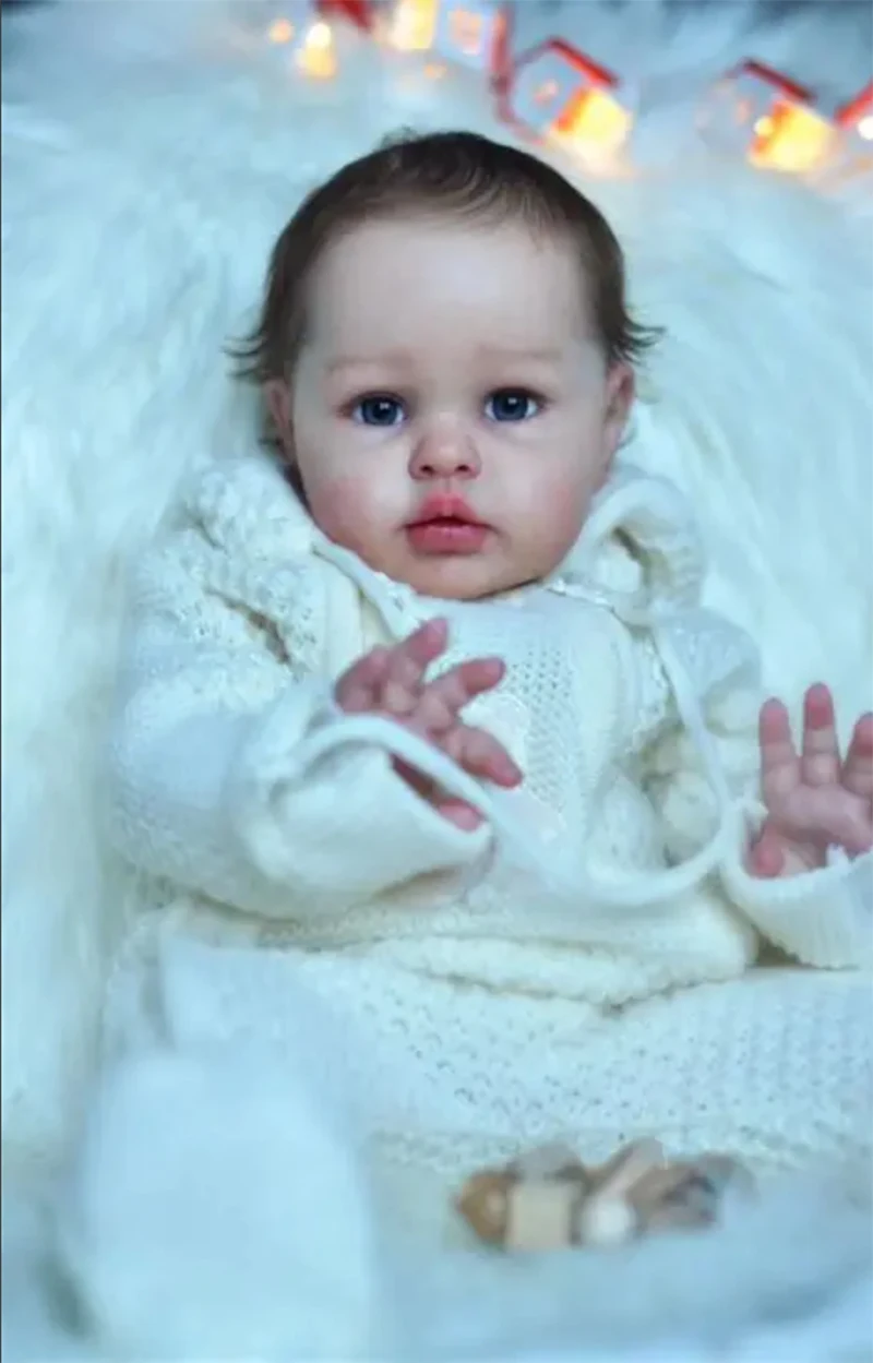 24 Inch Ellie Reborn Doll Kit Dark Skin Painted DIY Unassembled Bebe Doll Parts for Craft Making