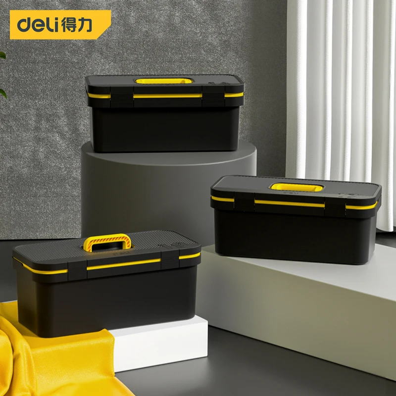 Deli 1 Pcs 14/17 Inch Household Tool Strange Box PP Material Pressure Resistance Organizers Boxes Electrician Portable Tool Case