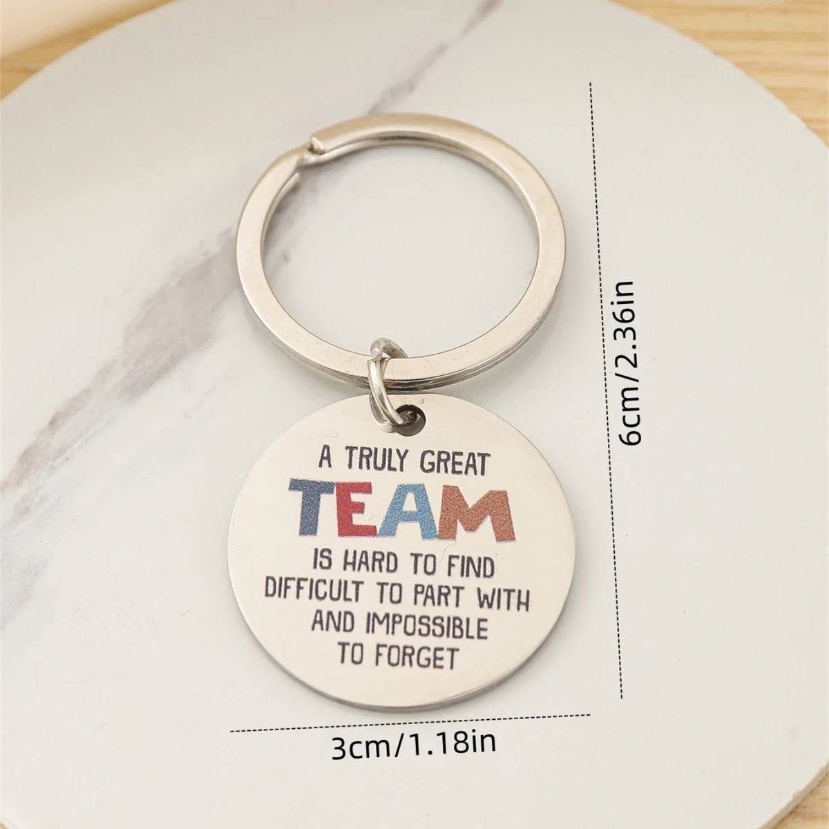 1Pc Inspirational \'A Truly Great Team\' Stainless Steel Keychain - Perfect Gift For Colleagues, Friends & Teammates