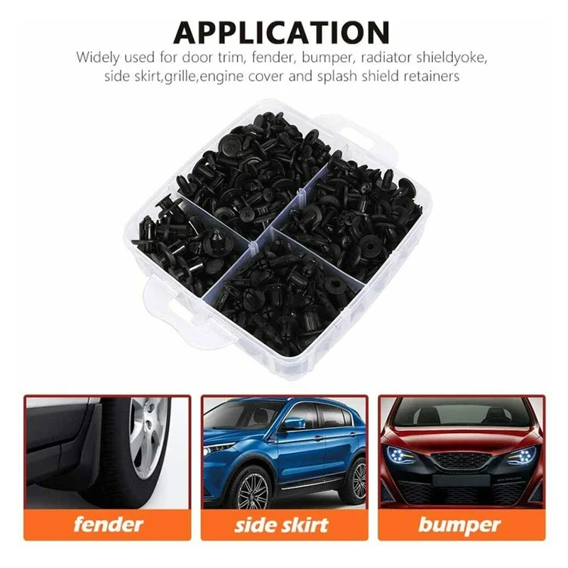 

Car Fastener Clips Auto Parts Tools Body Push Retainer Pin Bumper Door Trim Panel Compatible Multi-Size Combination Set