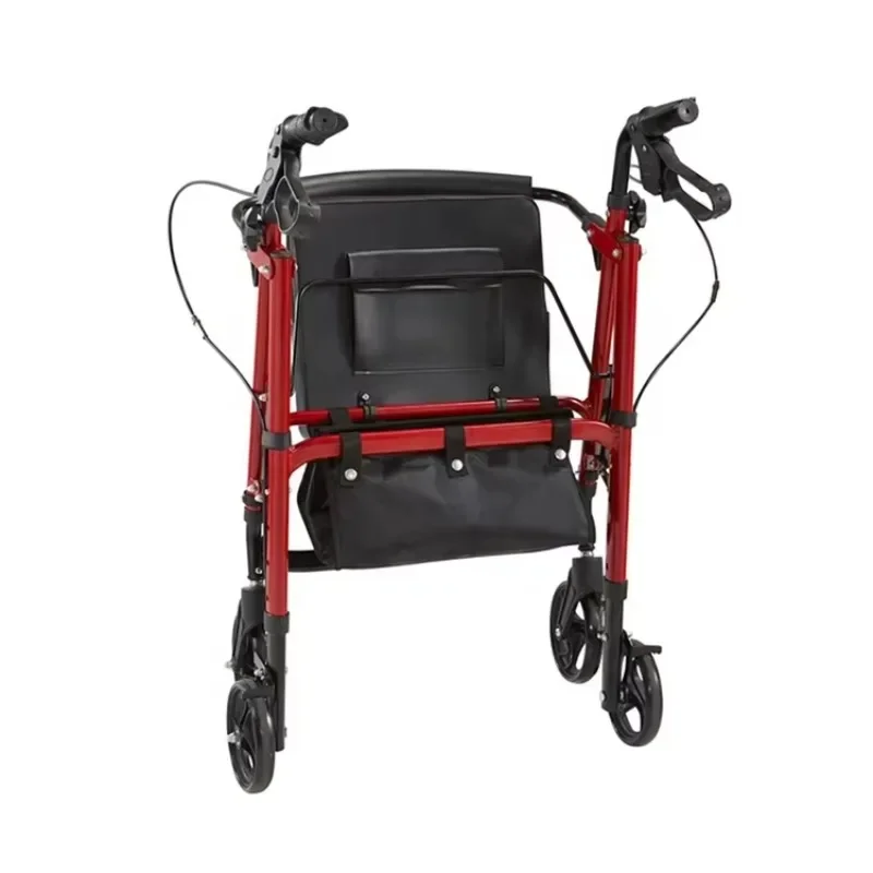 Foldable roller walker 4-wheeled portable walker with adult seat