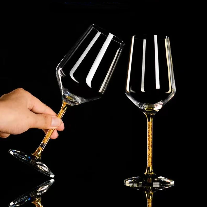 Premium Gold Foil Crystal Glass, Wine Glass, Champagne Glasses for Drinks, Whiskey Cup, Wineglass, Original Cocktail Glasses Set
