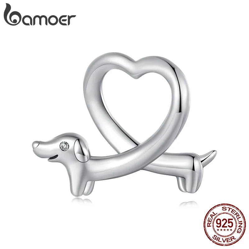 

BAMOER Solid 925 Sterling Silver Cute Dachshund Charm Bead fit Original Bracelet & Necklaces Jewelry DIY bamoer Charm SCC2953