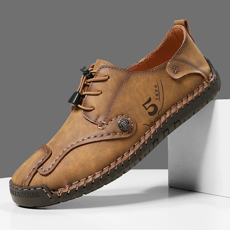 

Мужская прогулочная обувь, большие размеры 38-48, высококачественные повседневные кожаные мужские кроссовки ручной работы на открытом воздухе, модные прогулочные кроссовки на плоской подошве