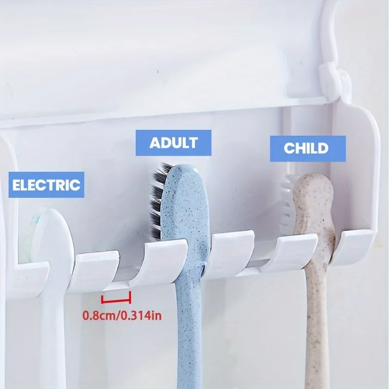 Wall-Mounted Toothbrush & Toothpaste Holder Set With Automatic Dispenser And Cup