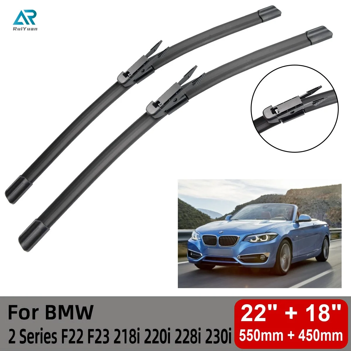 

Front Wiper Blades for BMW 630Ci 630i 645Ci 650i M6 E63 E64 2003-2010 Windshield Windscreen Window 24"+23" 2007 2008 2009