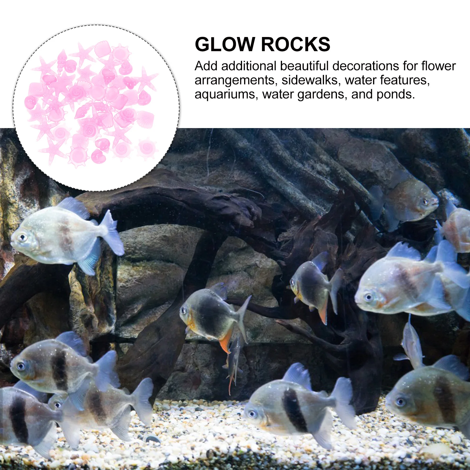 

50Pcs Night Luminous Glow in The Dark Aquarium Stones Resin Pebbles Fish Tank Gravel Decorative Garden Rocks Multi-Use