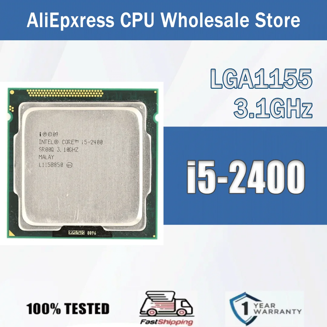 Intel Core i5-2400 3,1 GHz 4 núcleos 4 hilos CPU 6M caché hasta 3,40 GHz 95W i5 2400 interfaz de procesador de escritorio FC-LGA10 LGA 1155