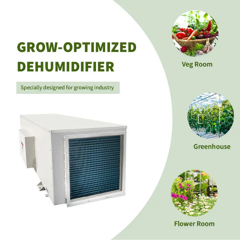 960L/D High Efficiency Industrial Dehumidifier Ceiling Mount Grow Room Dehumidifier for Greenhouse Grow Room Warehouse