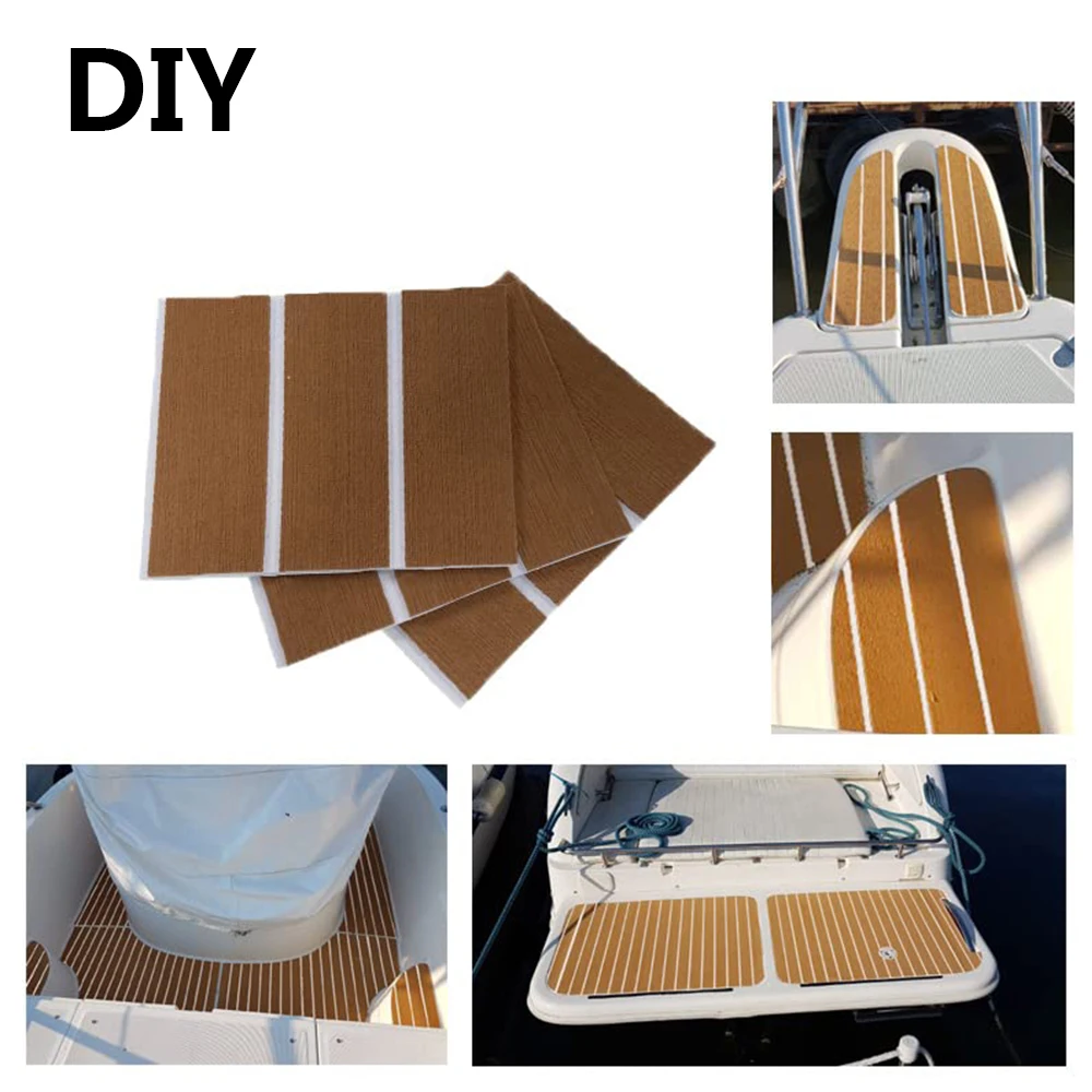 Self-Adhesive Foam Teak Decking EVA Foam Boat Flooring Faux Teak Decking Sheet Accessories Marine Boat Deck Mat 2400x550x5mm