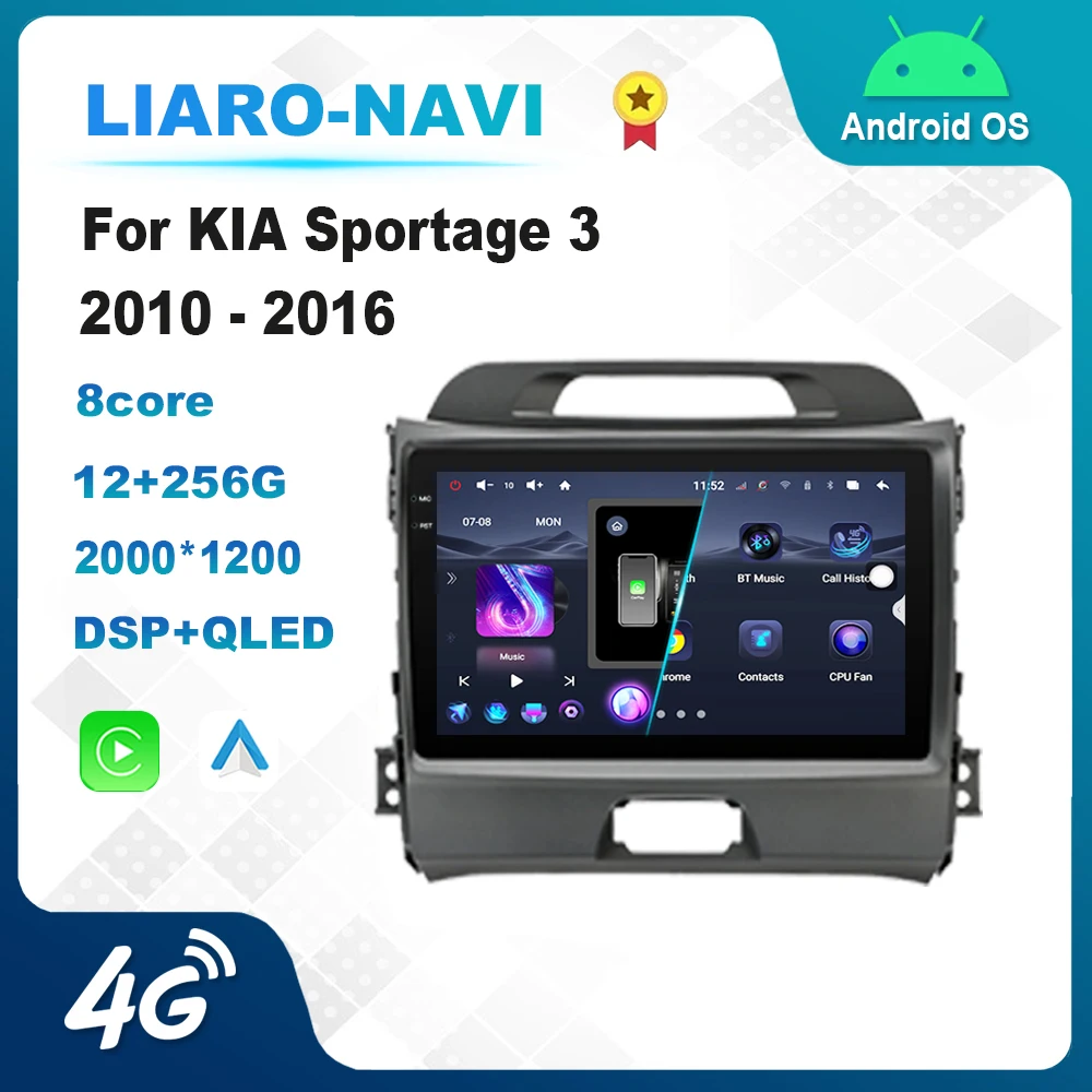 

Автомобильный экран Android, мультимедийный видеоплеер, стерео для KIA Sportage 3 2010 2011-2016, 4G, Wi-Fi, Bluetooth, GPS-навигация