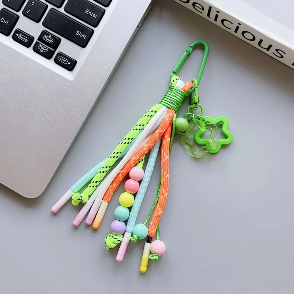 Fashion Y2K Braided Rope Keychain Colorful Creative Long Tassel Bag Charms Handmade Bag Pendant Keychain Bag Accessories