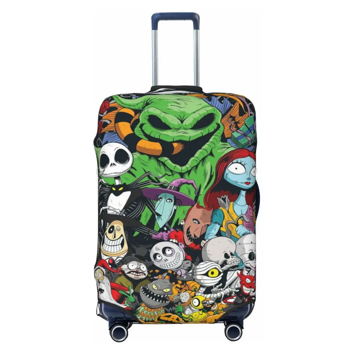 

Custom Jack Skellington Cartoon Film Luggage Cover Protector Funny Travel Suitcase Covers for 18-32 Inch