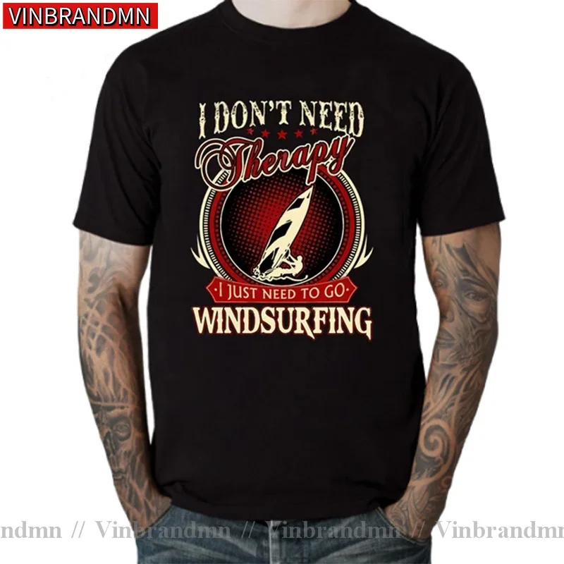 Fashion Retro Windboarding T-shirts Vintage Kitesurf tshirt Windsurf Kite Boarding Kiteboarder T shirt men Windsurfer tee shirts