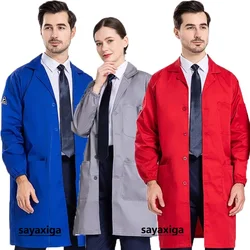 Anti Static Clothing Anti-static Work Clothes Long Coat Electronic Factory Blue White Lab Coat Men Women Dust Proof Food Factory