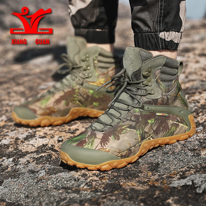 XIANGGUAN Men Hiking Shoes Camping Tactical Boots Men Snow Boots Women Camouflage Climbing Waterproof Boots Motorcycle Boots Men