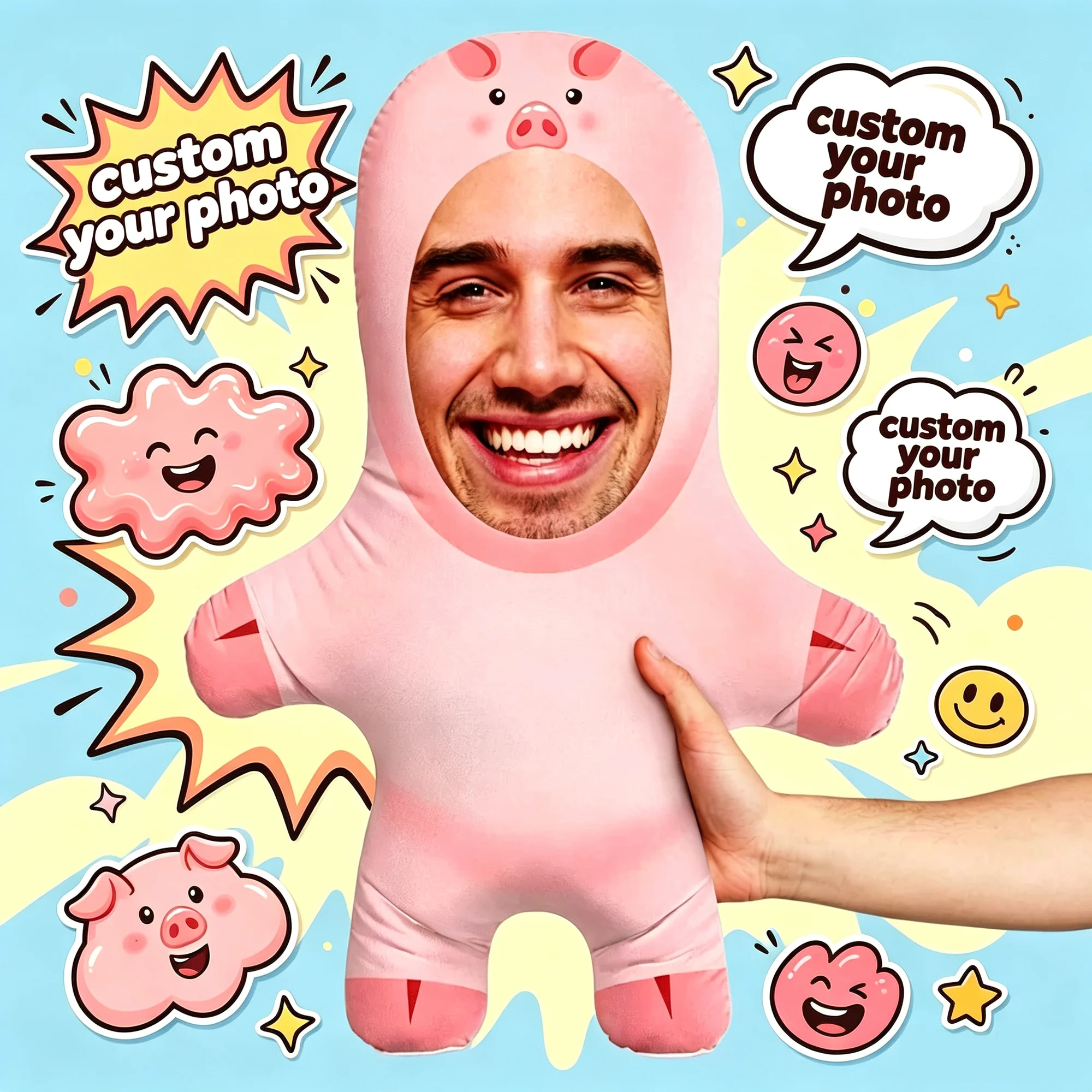 Custom Cute Pig Pillow Cushion Double Sided  Home Decoration Salon Personalized Plush Pillows for Living Room