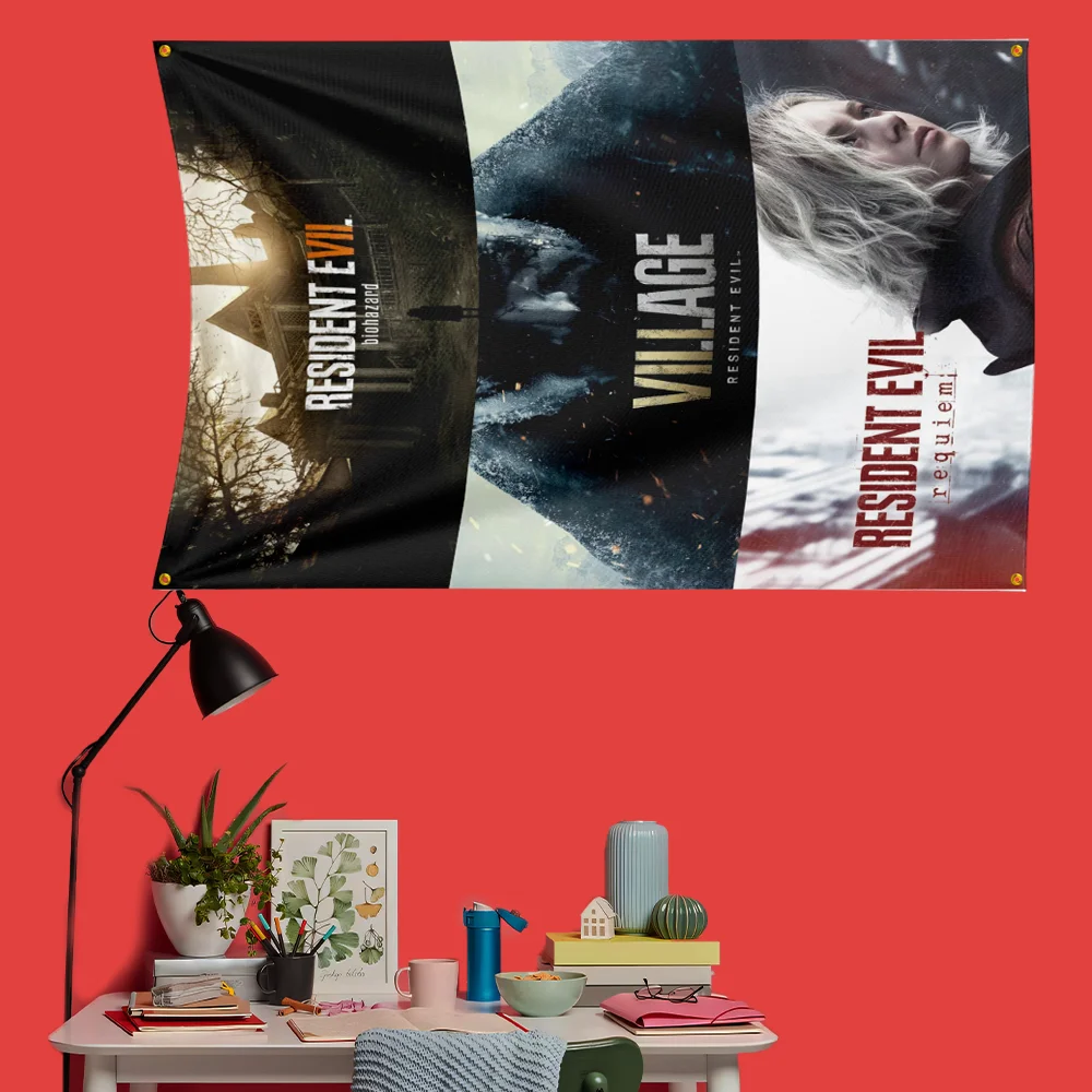 Zombie Survival Inspired Flag 3x5 FT HD Printing Vivid Color Game Banner For Gaming Room Man Cave Bedroom Wall Decor Fans Gift