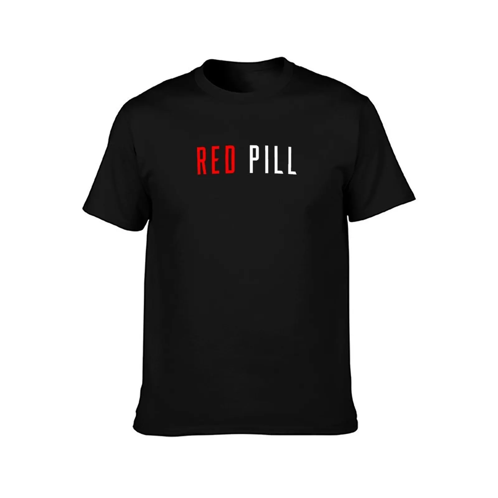 Red Pill T-Shirt, Summer Casual Cotton Tee, Oversized Streetwear Tops, Vintage Graphic Print, Loose Fit Short Sleeve
