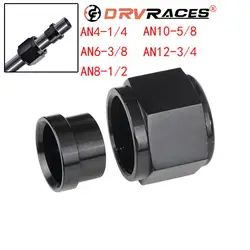 AN4-1/4 AN6-3/8 AN8-1/2 AN10-5/8 AN12-3/4 Tube Nut and Sleeve For OD alloy Tube Hose Line Fitting Aluminum Hardline Adapter