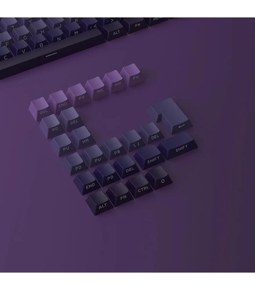 Personalized keycap spot Ziqi Donglai keycap gradual change side engraving luminous 133 key PBT two-color injection molding 0EM