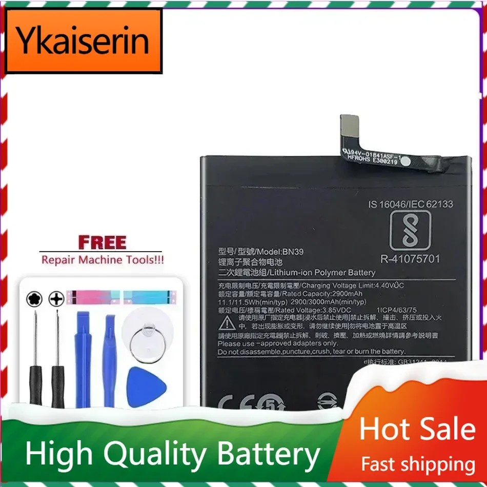 High Quality Phone Replacement Batteries, BN39 BN 39 Battery for Xiaomi Mi Play, MiPlay 4000Mah Bateria + Tools  Warranty