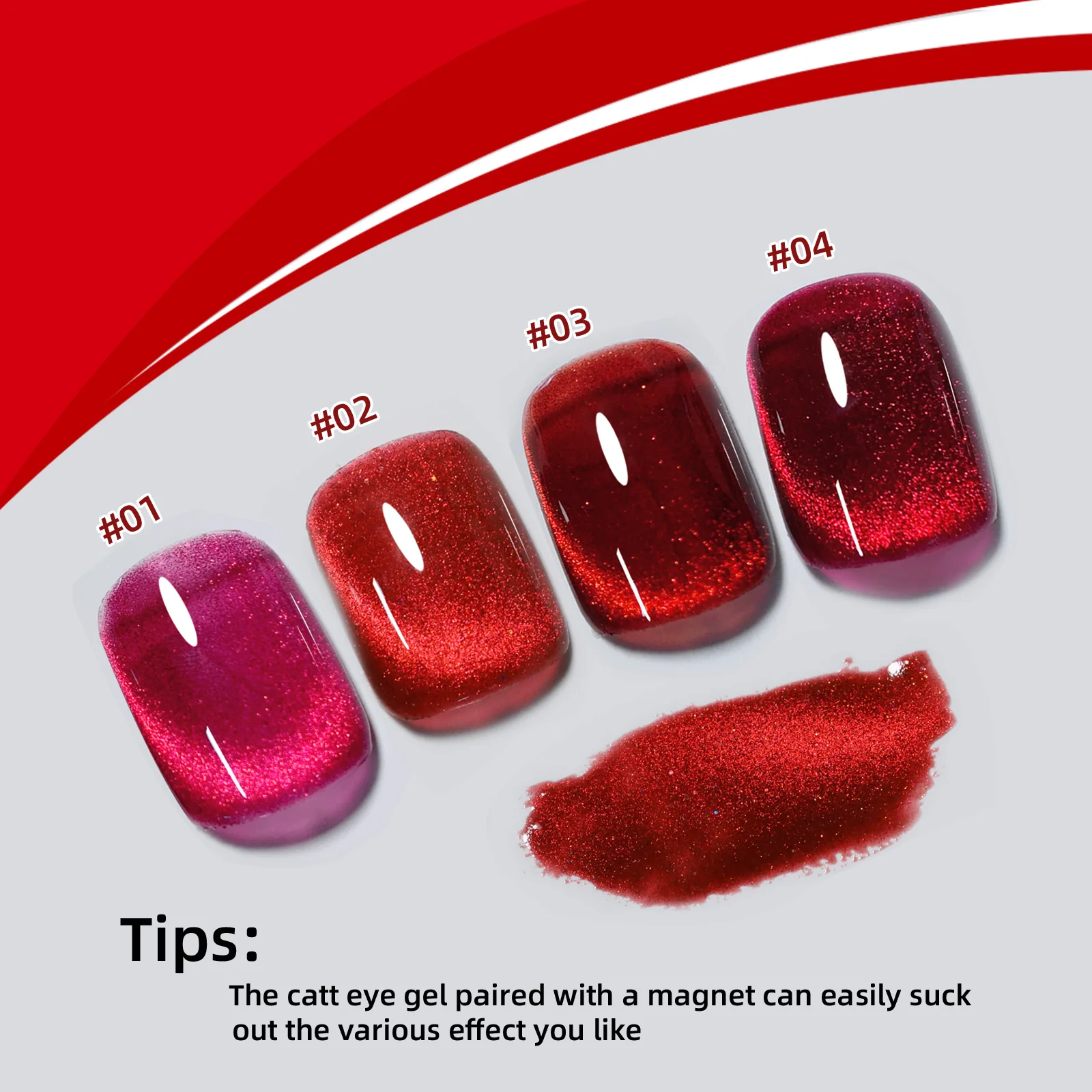 7.5ml Cat Eye Smalto per unghie Gel Vino Rosso Glitter Gelatina Rubino Smalto per unghie magnetico Colla Arte a mano Vernice lucida Gel UV per