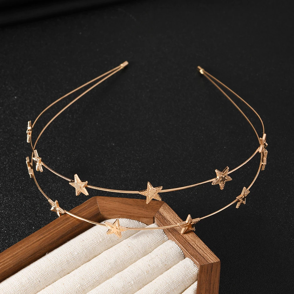 Das Fashion Star Fünfzackige Stern-Doppelschicht-Haarband Ist Schönes und Vielseitiges Accessoire für Frauen, Perfekt für Tägliche Anlässe – Detail 4