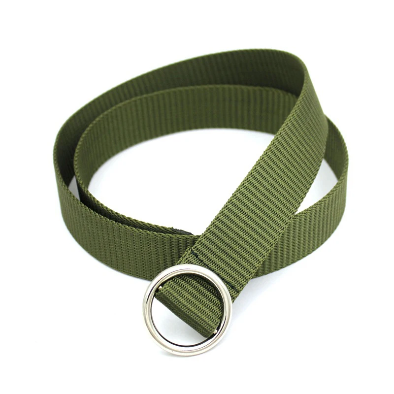 حزام قماشي بسيط للنساء والرجال ، بلون ثابت ، مع مشبك معدني ناعم ، متعدد الاستخدامات ، للجينز ، للشباب والطلاب