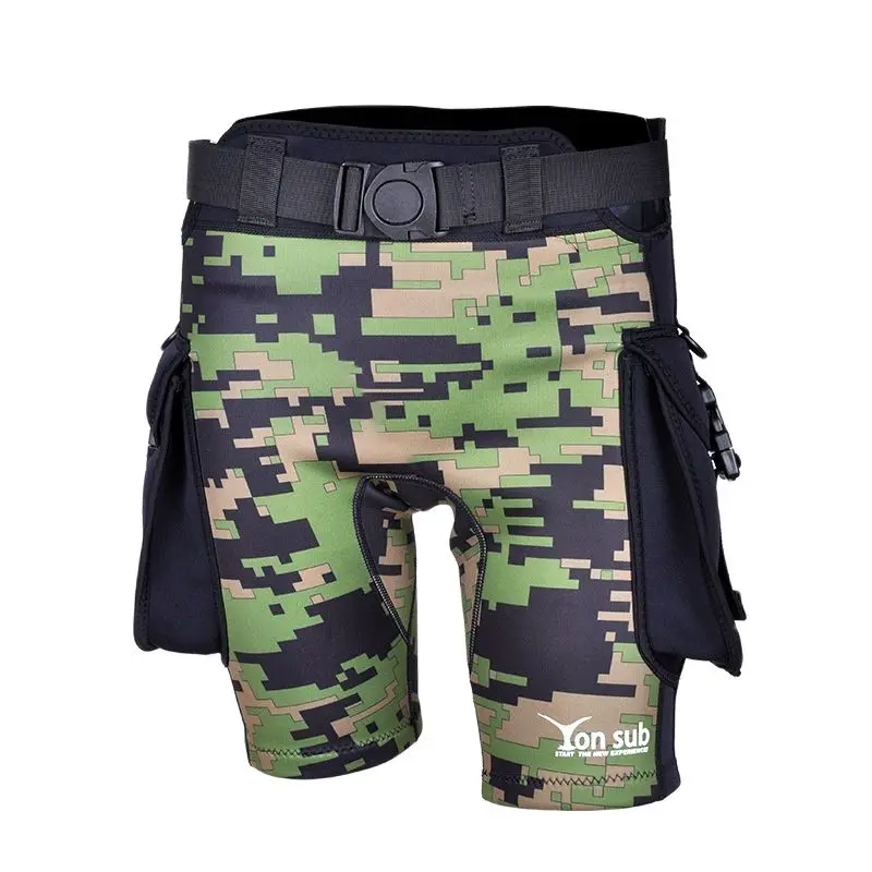 Yonsub 2.5mm Neoprene camouflage Diving shorts men thermal Scuba diving Wetsuit Snorkeling Surfing shorts drifting rowing shorts